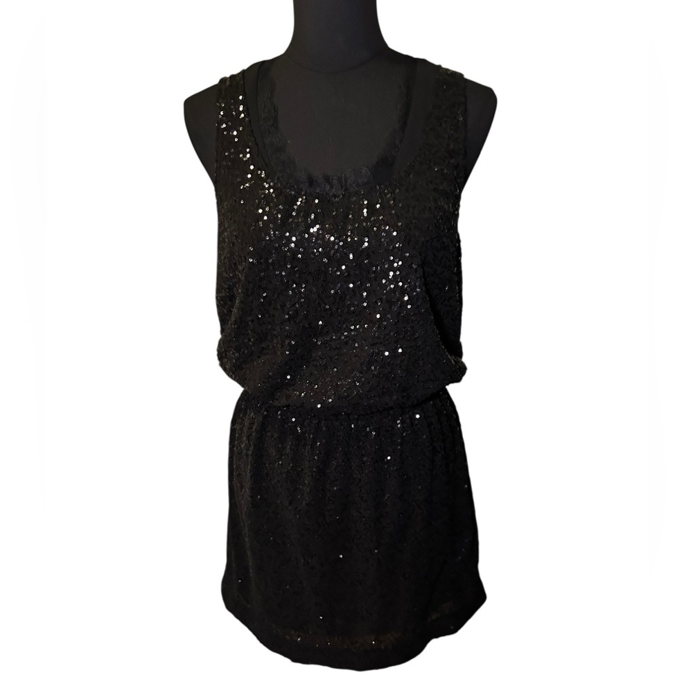 Forever 21 Black Lace and Glitter Dress Size XS